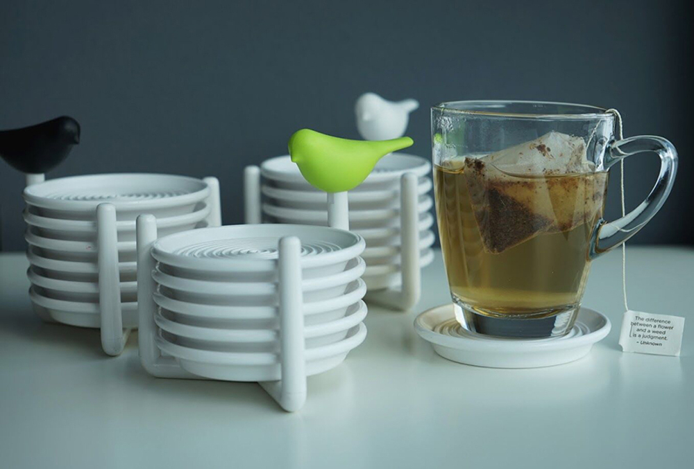 Набор подставок под чашки sparrow, белый/черный