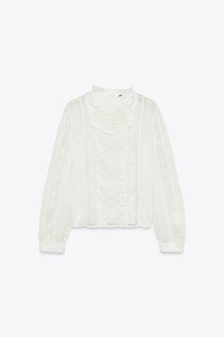 ZARA БЛУЗА В РОМАНТИЧЕСКОМ СТИЛЕ , БЕЛЫЙ