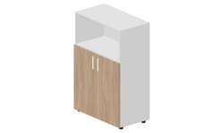 Шкаф 80х44х118см для документов (2 двери+ниша, 2 полки, ручки - хром)