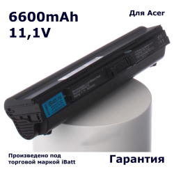 Аккумулятор iBatt 6600mAh, для Aspire One AO521-105Dcc AO752-748kk Timeline 1810TZ-414G50i Ferrari 200-314G50n 1410-232G32n 1810TZ-413G32i 752h