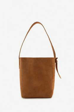 ZARA ЗАМШЕВАЯ СУМКА - LIMITED EDITION, ТЕМНО-КОРИЧНЕВЫЙ