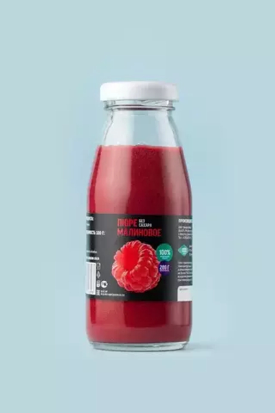 Пюре малиновое «Дикая Сибирь» ст. бутылка 200г