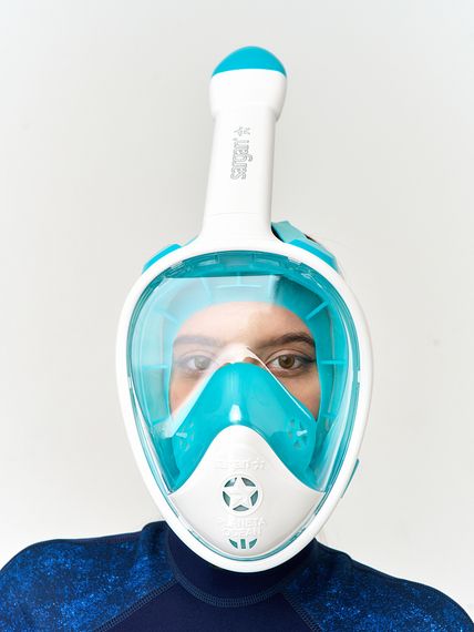 Маска полнолицевая Sargan Планета океан 2.0 белый/бирюзовый