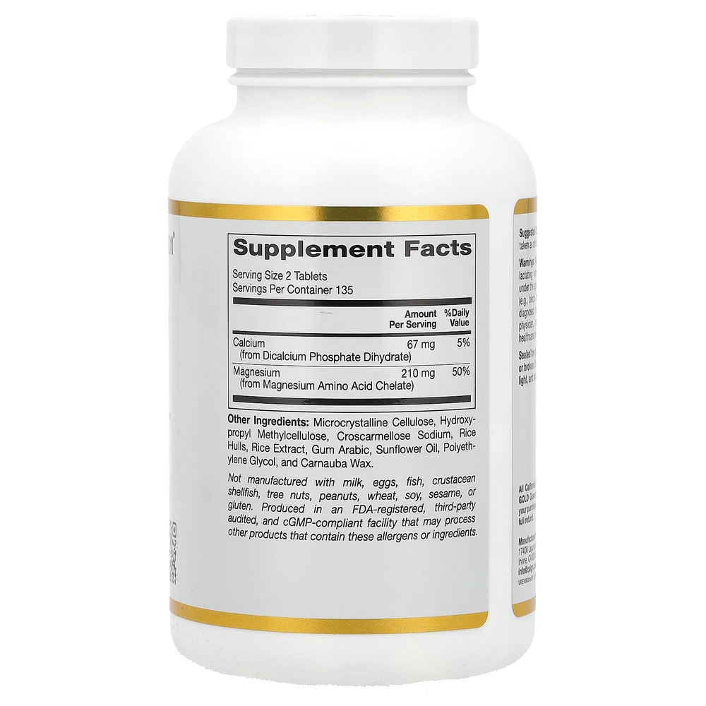 California Gold Nutrition, хелат магния с кальцием, 270 таблеток