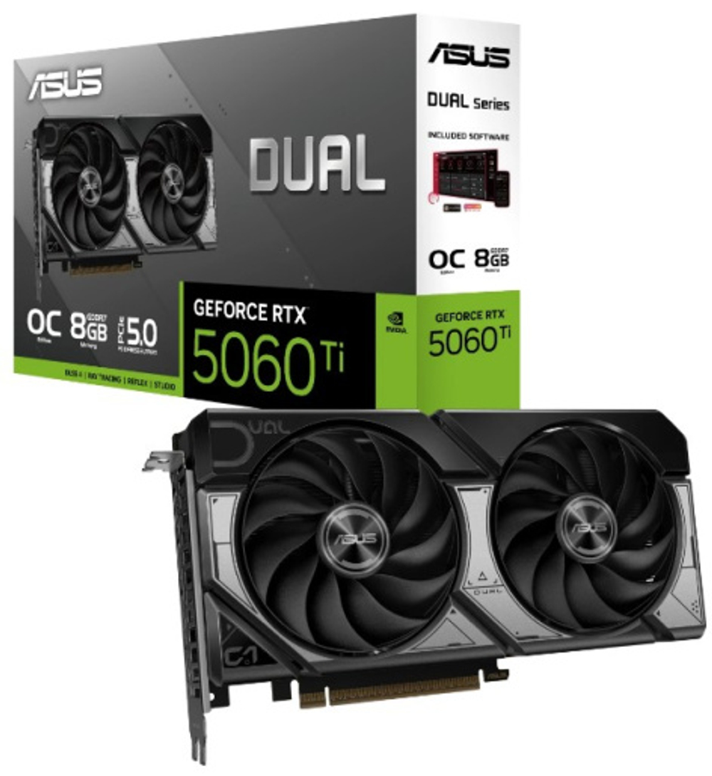 Видеокарта ASUS GeForce RTX 5060 TI DUAL OC (DUAL-RTX5060TI-O8G)