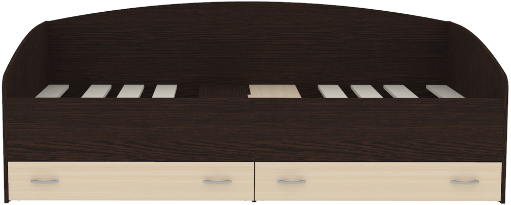 Кровать с выкатными ящиками КарИВи Кадет Венге  Дуб Молочный