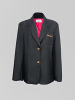 Пиджак 1309 однотонный с карманами и большими золотыми пуговицами на рукавах