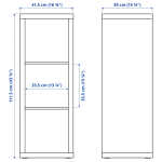Стеллаж 3 ячейки - IKEA KALLAX, 112х42 см, белый, КАЛЛАКС ИКЕА