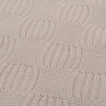 Плед из хлопка рельефной вязки светло-серого цвета из коллекции essential, 130х170 см