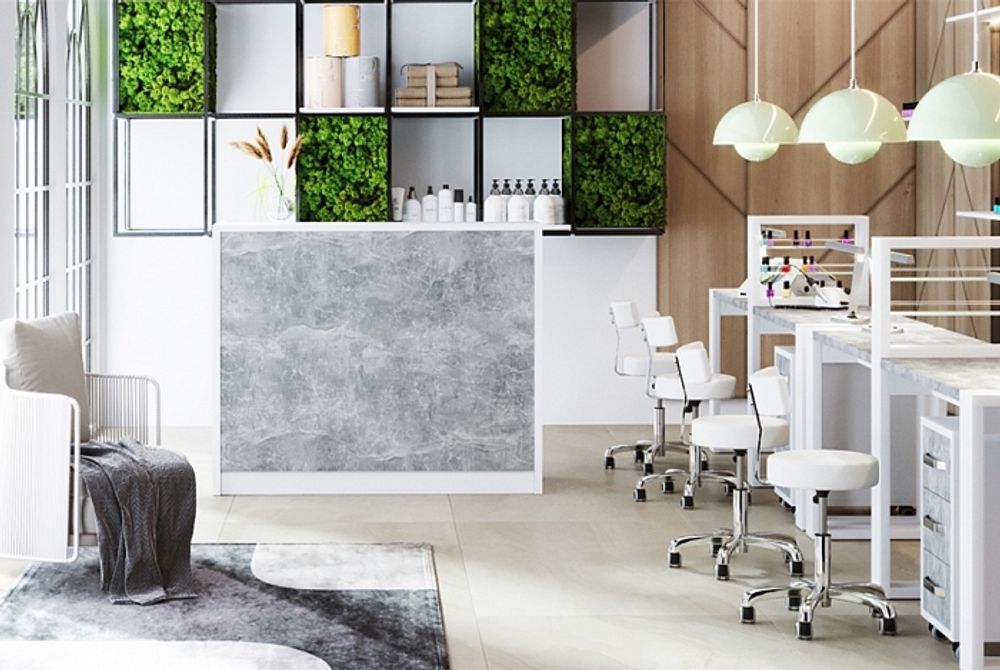 Стойка администратора DESK с тумбой на колесах