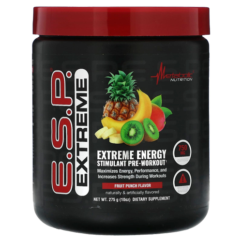 Metabolic Nutrition, ESP Extreme Energy Stimulant перед тренировкой, фруктовый пунш, 275 г (10 унций)