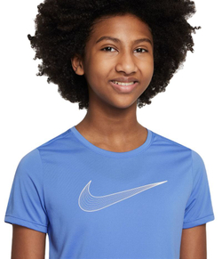 Футболка для девочки теннисная Nike Dri-Fit One Short Sleeve Top GX - polar/white