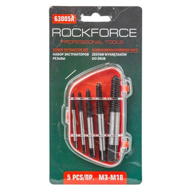 Экстракторы для извлечения заломанных болтов, набор 5пр. RockForce##Rock FORCE RF-63005A