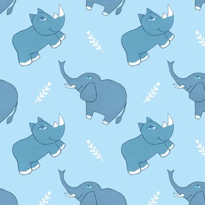 Buy fabric animals elephants rhinos