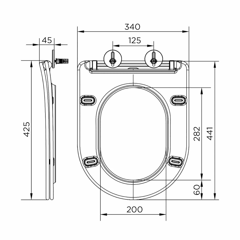 Сиденье для унитаза  WAVE ALPINA дюропласт, микролифт, БЕЛЫЙ глянец
