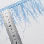 Страусиные перья на ленте, оттенок "Голубой"