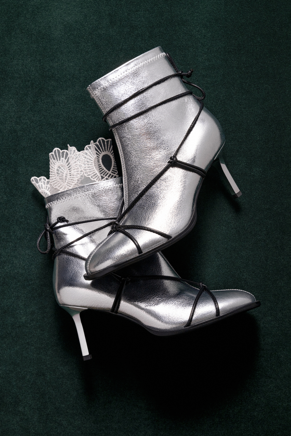 Ботильоны Grate x Choux, серебряные