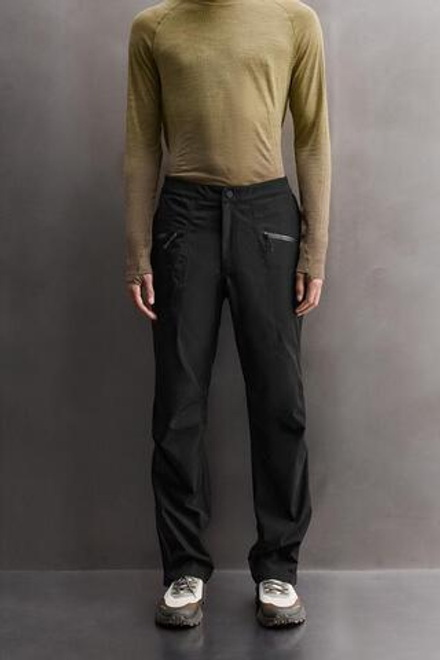 ZARA НЕПРОМОКАЕМЫЕ БРЮКИ SHELL ИЗ ВЫСОКОТЕХНОЛОГИЧНОЙ ТКАНИ, ЧЕРНЫЙ