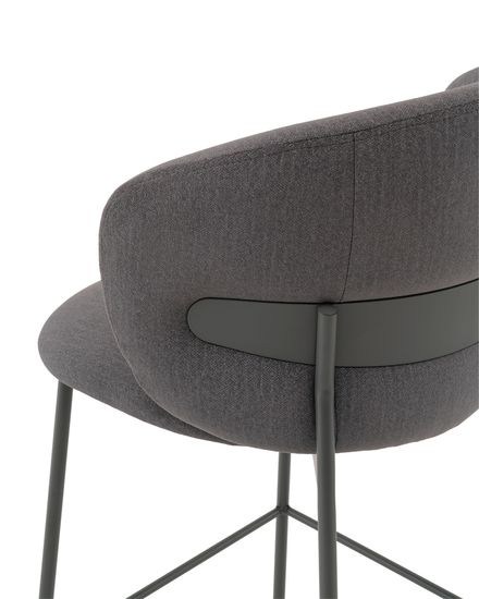 Стул полубарный Блейз велюр серый, каркас серый