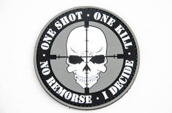Шеврон Череп.One shot . One kill ПВХ