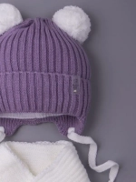 Шапка детская осенняя и шарф с ушками