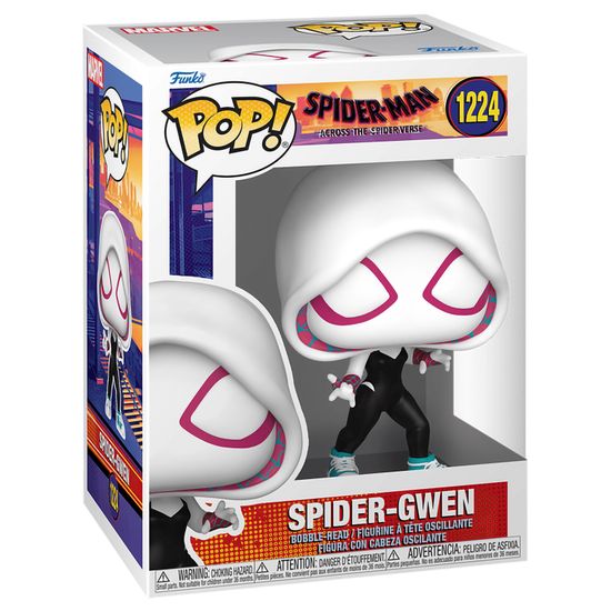 Фигурка Funko POP! Bobble Marvel Spider-Man ATSV Spider-Gwen (1224) 65723 / Фигурка по мотивам мультфильма "Человек-паук: Паутина вселенных", Женщина-паук (Гвен Стейси)