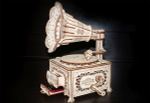 Антикварный граммофон от Eco Wood Art - деревянный конструктор, 3D пазл, сборная механическая модель, для дизайна и интерьера