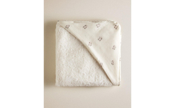 Zara Home Детское полотенце с капюшоном из хлопка, кремовый, 80x80 см
