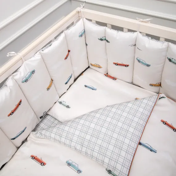 Комплект постельного белья Lollycottons Маленький гонщик 6 предметов