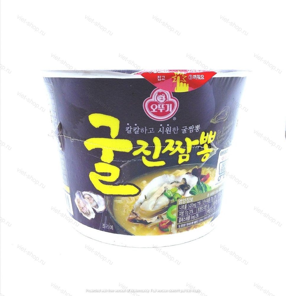 Корейская пшеничная лапша со вкусом устрицы Ottogi (Оттоги) Jin Jjambbong Ramen with Oysters, 110 гр.