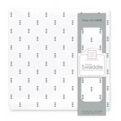 SwaddleDesigns SDM-177BK Пеленка муслиновая - Tiny Arrows, Soft Black