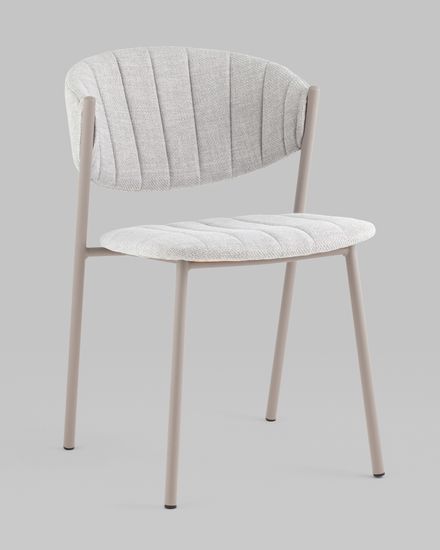 Стул Харпер ткань рогожка серо-голубой каркас серый матовый