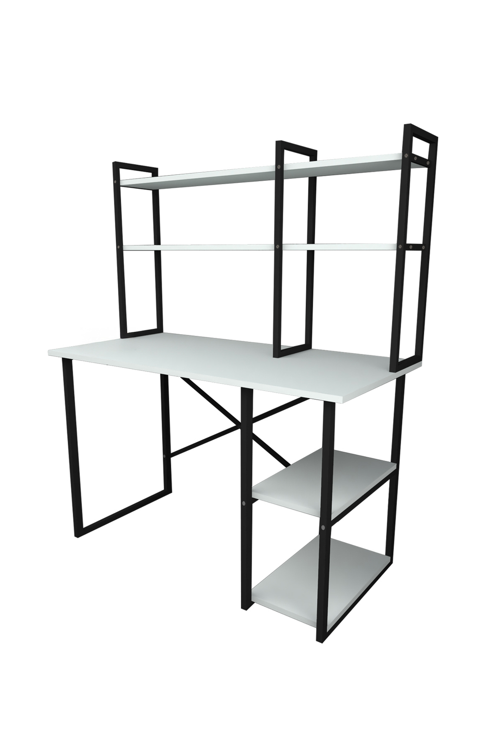 Стол письменный с настольной полкой 120х60 - белый