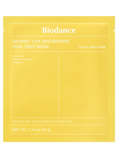 BIODANCE Гидрогелевая маска для лица с ниацинамидом для сияния кожи-Radiant Vita Niacinamide Real Deep Mask , 34г*4