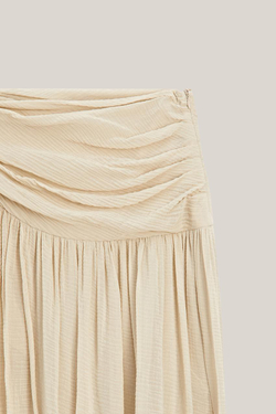 Massimo Dutti Юбка-миди с корсетным поясом - Limited Edition, натуральный