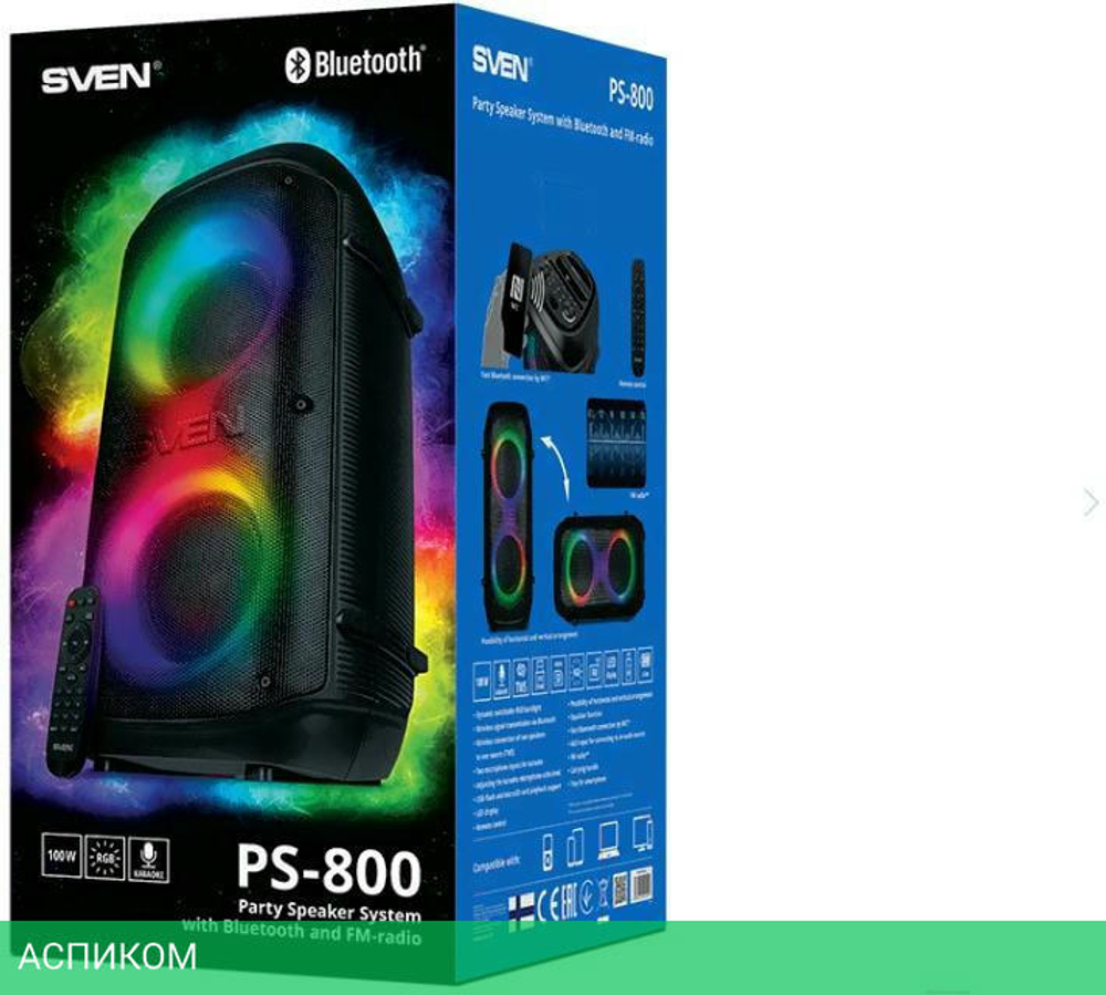 Портативная колонка Sven PS-800 черный (SV-021511)