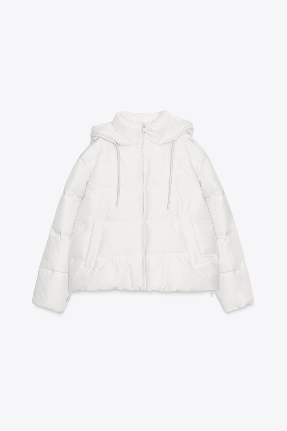 ZARA НЕПРОМОКАЕМЫЙ ВЕТРОЗАЩИТНЫЙ КОРОТКИЙ АНОРАК, ЭКРЮ