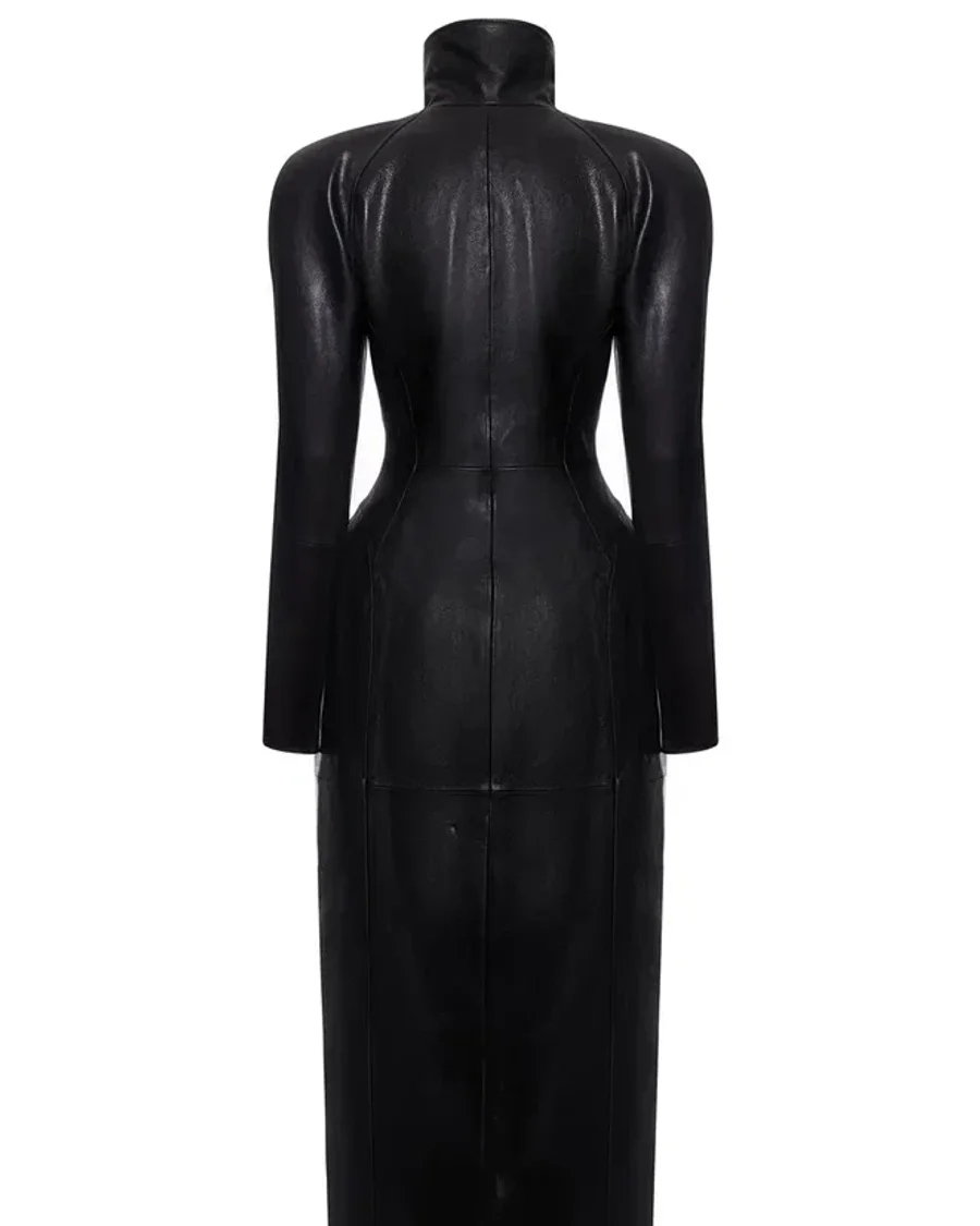 Кожаный тренч, Черный