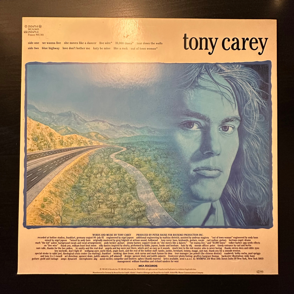 Tony Carey - Blue Highway (Германия 1985г.)