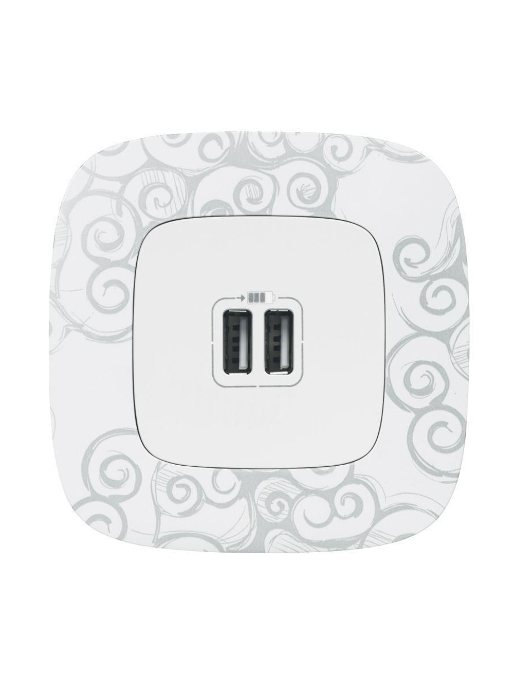 Устройство зарядное Valena Allure с 2-мя USB-разъемами 240В/5В 1500мА с лиц. панелью бел. Leg 754995