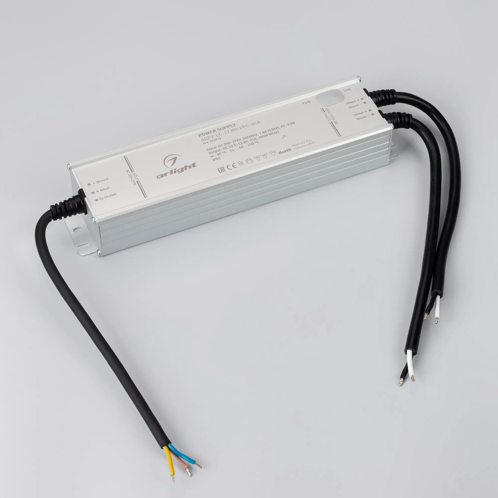 Блок питания ARPV-LG-12300-PFC-VCA (10.5-13.5V, 25A, 300W) (Arlight, IP65 Металл, 5 лет) 043212