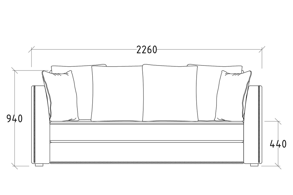 Диван трехместный Mores Garda Decor MORES2K-ПЫЛ/РОЗ-Н-Йорк40
