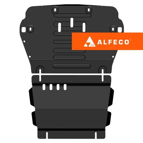 Защита картера JAC T9 с 2024 г. V-2,0 4WD защита картера и редуктора переднего моста (2 части) (ALFeco)