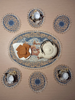 Набор декоративных гобеленовых салфеток "Тройка" (1+6 шт.)