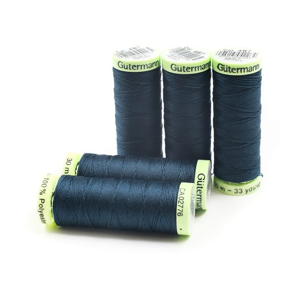 Нитки отделочные Gutermann Top Stitch 30 (30 метров), 5 кат. | 487 т.т.сине-зеленый