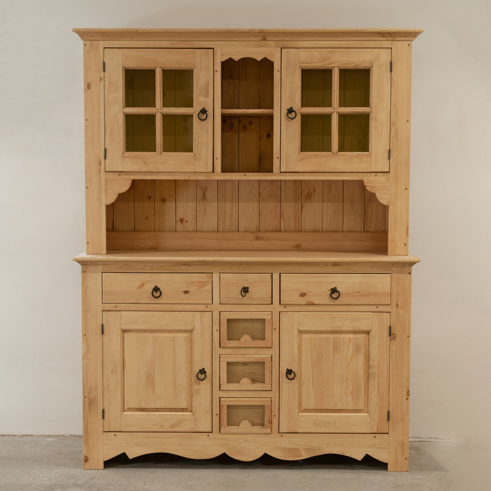 Шкаф буфет Прованс 4 двери 6 ящиков из массива сосны (верхняя и нижняя часть буфета)