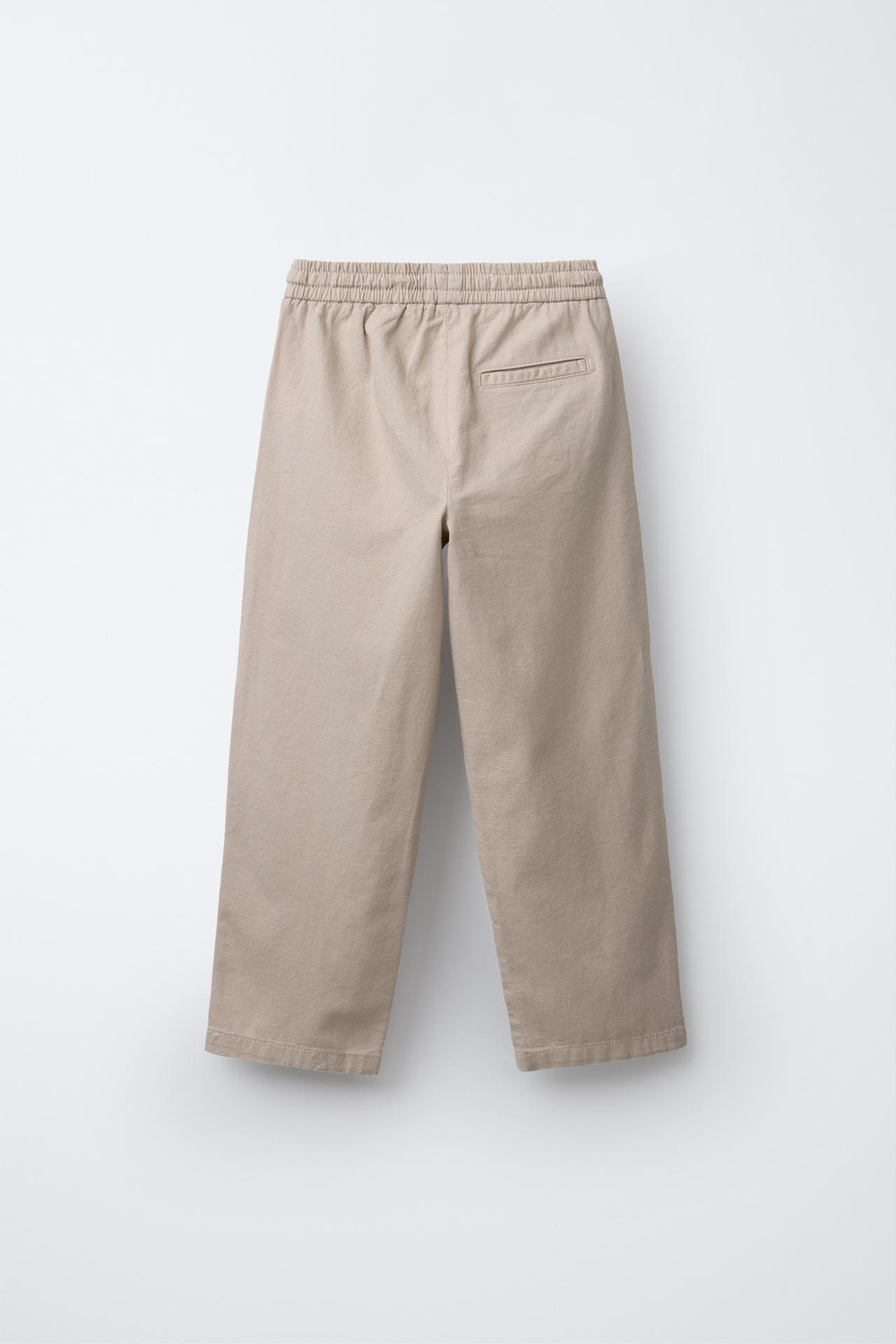 ZARA ЛЬНЯНЫЕ БРЮКИ С ПРЯМОГО КРОЯ, ЭКРЮ