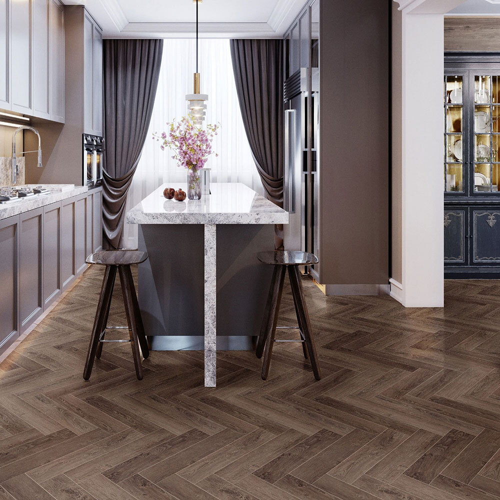 Кварцвиниловая плитка CronaFloor Herringbone ZH-82012-2 Дуб Тулуза