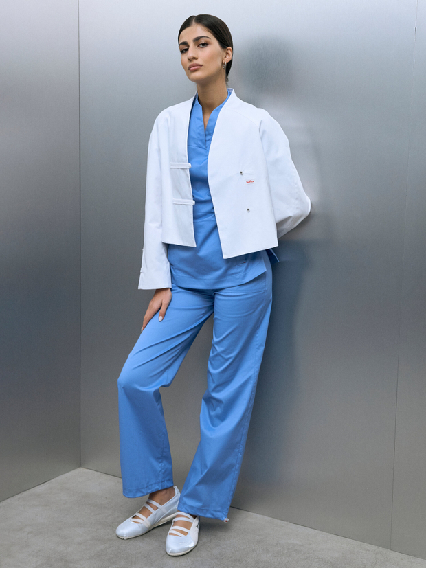 Брюки свободные медицинские женские Йошо, эйр блю хлопок