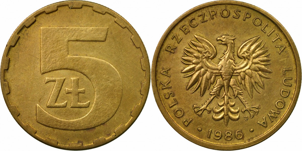 Польша 5 злотых, 1986-1988 XF